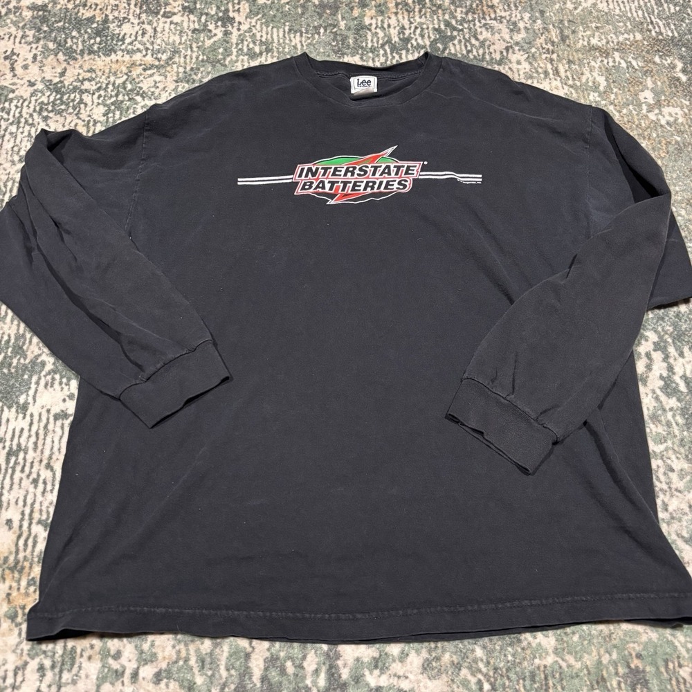 vintage Lee long-sleeve Interstate‎ Batteries shirt #18 Joe Gibbs Racing Large